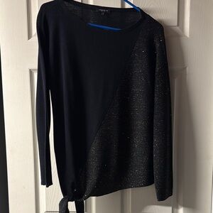 Lafayette 148 New York Black Sweater with Gold Accents